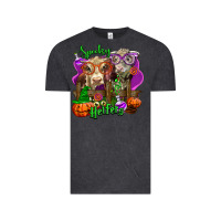 Vintage Black spooky halloween cows Vintage Tee - LillyAllenDesigns