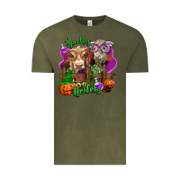 Vintage Olive spooky halloween cows Vintage Tee - LillyAllenDesigns