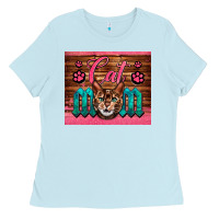 Baby Blue Western Cat Mom Ladies Tee - LillyAllenDesigns