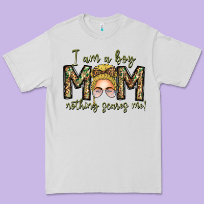 Iam Boy Mom Nothing Scares Me Premium Tee Designed By Cowhidedigitalart