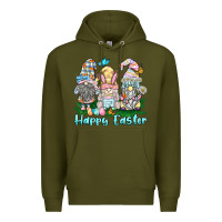 Army Green happy easter gnome Premium Hoodie - BarkalooDesign