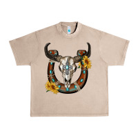 French Oak bull skull with horseshoe Urban Heavy Tee - RanaPortraitStore