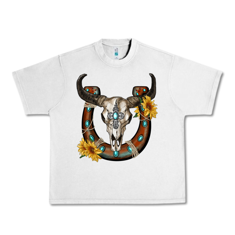 Bull Skull With Horseshoe Urban Heavy Tee by RanaPortraitStore | Teevron