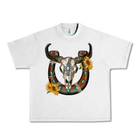 Lunar Rock bull skull with horseshoe Urban Heavy Tee - RanaPortraitStore
