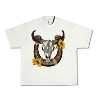 Pistachio bull skull with horseshoe Urban Heavy Tee - RanaPortraitStore