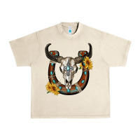 Sandshell bull skull with horseshoe Urban Heavy Tee - RanaPortraitStore