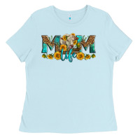 Baby Blue Western Charolais Cow Mom Life Ladies Tee - LillyAllenDesigns