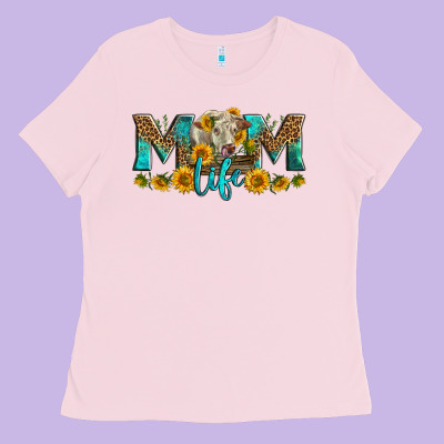 Western Charolais Cow Mom Life Ladies Tee Designed By Lillyallendesigns