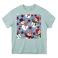 Arona christmas snowman seamless pattern Heavy Core Tee - BundleAndBundleShop