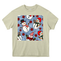 Mossy christmas snowman seamless pattern Heavy Core Tee - BundleAndBundleShop