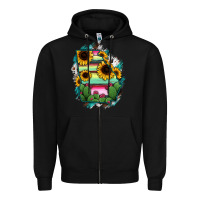 Black Georgia Map Sunflower Cactus Serape Zipper Hoodie - RanaPortraitStore