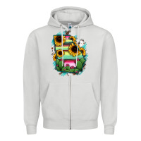 Dove Grey Georgia Map Sunflower Cactus Serape Zipper Hoodie - RanaPortraitStore