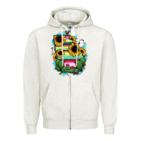 Oatmeal Heather Georgia Map Sunflower Cactus Serape Zipper Hoodie - RanaPortraitStore