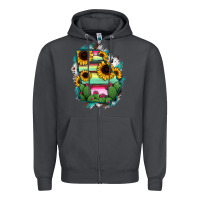Smoke Georgia Map Sunflower Cactus Serape Zipper Hoodie - RanaPortraitStore