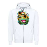 White Georgia Map Sunflower Cactus Serape Zipper Hoodie - RanaPortraitStore