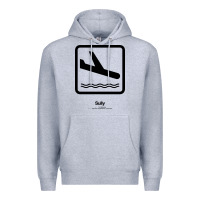 Heather Grey sully movie silhouette Premium Hoodie - DesigneFamous