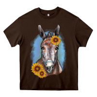 Chocolate Brown Sunflower Donkey Heavy Core Tee - RanaPortraitStore