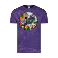 Cloud Purple ameraucana rooster christmas Vintage Tee - LillyAllenDesigns