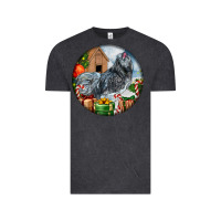 Vintage Black ameraucana rooster christmas Vintage Tee - LillyAllenDesigns