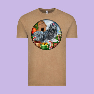 Ameraucana Rooster Christmas Vintage Tee Designed By Lillyallendesigns