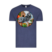 Vintage Denim ameraucana rooster christmas Vintage Tee - LillyAllenDesigns