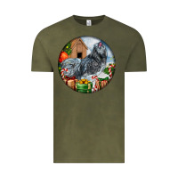 Vintage Olive ameraucana rooster christmas Vintage Tee - LillyAllenDesigns