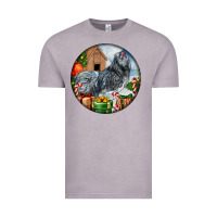 Vintage Zinc ameraucana rooster christmas Vintage Tee - LillyAllenDesigns