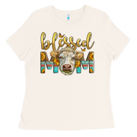 Bone Western Blessed Mom Charolais Bull Ladies Tee - LillyAllenDesigns