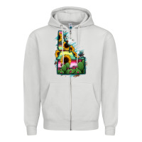 Dove Grey Idaho Map Sunflower Cactus Serape Zipper Hoodie - RanaPortraitStore