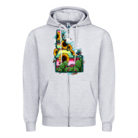 Heather Grey Idaho Map Sunflower Cactus Serape Zipper Hoodie - RanaPortraitStore