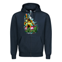 Navy Idaho Map Sunflower Cactus Serape Zipper Hoodie - RanaPortraitStore