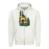 Oatmeal Heather Idaho Map Sunflower Cactus Serape Zipper Hoodie - RanaPortraitStore