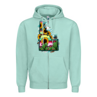 Seafoam Idaho Map Sunflower Cactus Serape Zipper Hoodie - RanaPortraitStore