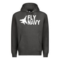 Charcoal Heather fly navy Premium Hoodie - DesigneFamous