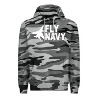 Slate Camo fly navy Premium Hoodie - DesigneFamous