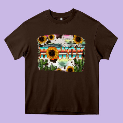 Howdy Serape And Sunflower Heavy Core Tee Designed By Ranaportraitstore