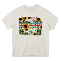 Cream Howdy Serape And Sunflower Heavy Core Tee - RanaPortraitStore