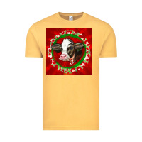 Vintage Mustard christmas holstein calf face Vintage Tee - LillyAllenDesigns