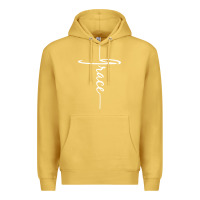 Antique Gold grace   christian faith cross script baptism gift Premium Hoodie - DesigneFamous