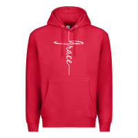 Cardinal grace   christian faith cross script baptism gift Premium Hoodie - DesigneFamous