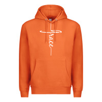 Carrot grace   christian faith cross script baptism gift Premium Hoodie - DesigneFamous