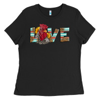 Black love rooster head Ladies Tee - LillyAllenDesigns