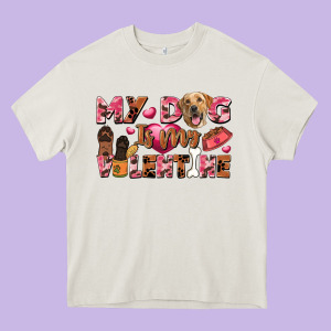 My Dog Is My Valentine Heavy Core Tee Designed By Fadigitalartstudio