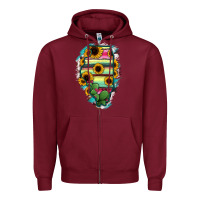 Burgundy Illinois Map Sunflower Cactus Serape Zipper Hoodie - RanaPortraitStore