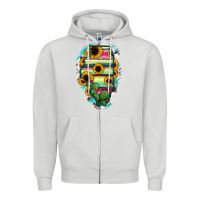 Dove Grey Illinois Map Sunflower Cactus Serape Zipper Hoodie - RanaPortraitStore