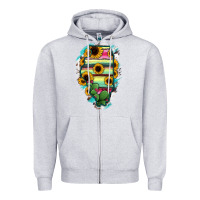 Heather Grey Illinois Map Sunflower Cactus Serape Zipper Hoodie - RanaPortraitStore
