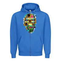 True Royal Illinois Map Sunflower Cactus Serape Zipper Hoodie - RanaPortraitStore