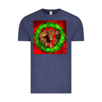 Vintage Denim christmas red angus calf Vintage Tee - LillyAllenDesigns