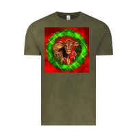 Vintage Olive christmas red angus calf Vintage Tee - LillyAllenDesigns