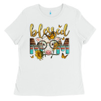 White Western Blessed Mom Baby Calf Ladies Tee - LillyAllenDesigns